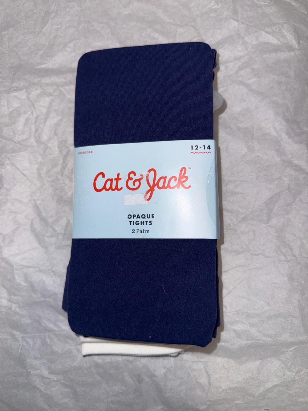 Cat & Jack Navy & White Opaque Tights - 2 Pairs